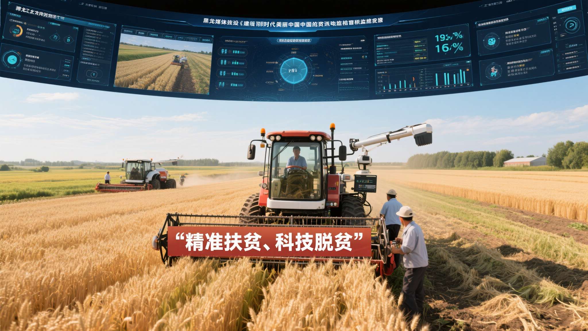 演出高质量发展 以黑龙江垦区农场为例,通过无人农机实时监控系统,不仅粮食单产翻倍,还促成劳动力分